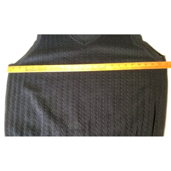 Eddie Bauer Sweater Vest Men XL Navy Blue V Neck Cable Knit Classic Cotton - Picture 5 of 9